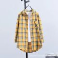 Plaid Shirt Women's Loose Long Sleeve New Versatile Casual Student Spring and Autumn Large Size Korean Style Shirt Coat Top Fashion.