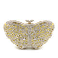 Factory direct hand-set diamond clutch, butterfly shape, colored diamond, luxury colored diamond clutch bag, chain bag. 