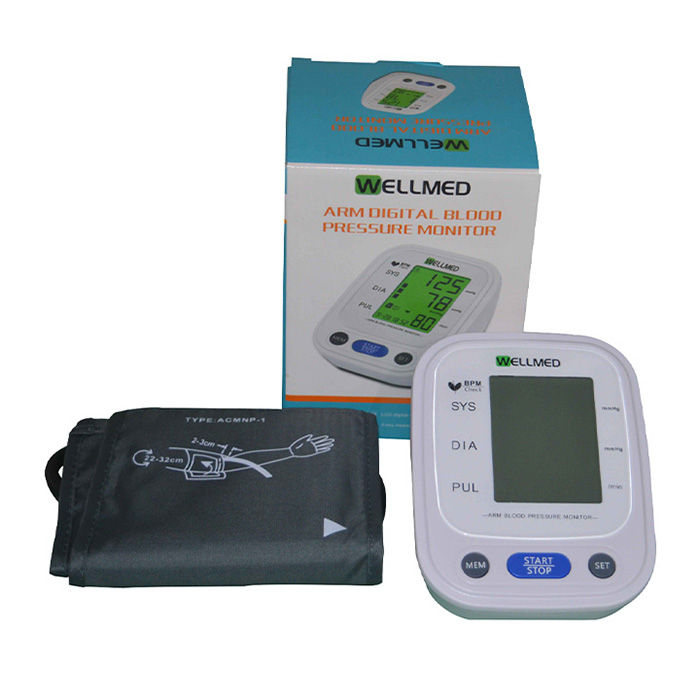 Wellmed Arm Digital Blood Pressure Monitor Home Health Care Medical Device for Adults