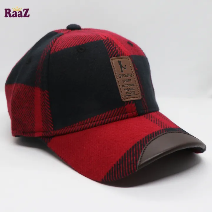 Red%20Black%20Gyoufu%20Leather%20Logo%20Big%20Check%20Premium%20Fabrics%20Baseball%20Cap%20-%20Image%204
