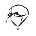 Girls' Generation, Han Suxi, the same double-layered sweet lace-up necklace, light luxury hot girl, love photo frame, pendant, necklace girl.