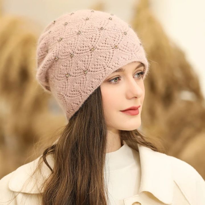 New%20Women%20Winter%20Hat%20Streetwear%20Rabbit%20Fur%20Blend%20Warm%20Cap%20Fashion%20Decorate%20Beanie%20Hat%20For%20Female%20Casual%20Knitted%20Hat%20-%20Image%203