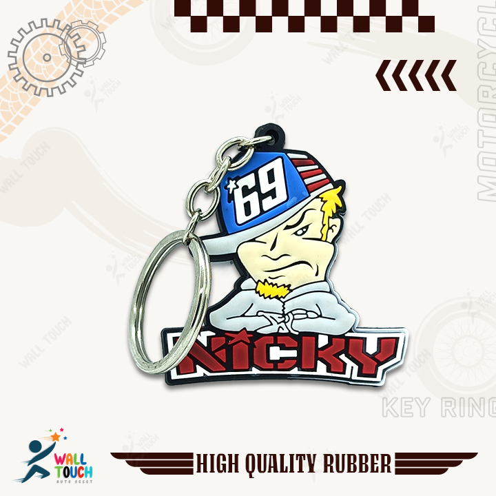 NICKY%20PVC%20Keychain%20Key%20ring%20Red%20Rubber%20Motorcycle%20Bike%20Car%20Collectible%20Gift%20New%20-%20Image%202