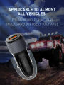 LDNIO 36W Fast Car Charger, Type-C & USB-A Charging Port, USB Car Charger with USB-A to Type-C Cable.