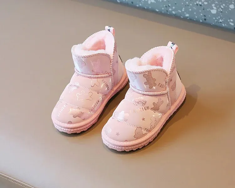 Babys Girls Warm Winter Snow Boots Children's Plush Ankle Boots