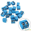 5Pcs- 2Pin BLUE Color KF301-2P 2 Pin Plug-In PCB Mount Straight Screws Terminal Block Connector 5.08mm Pitch Socket Strips For Electronics Cables Connectors Terminals. 