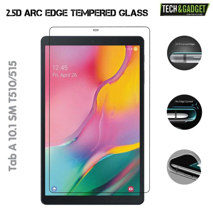 Samsung Galaxy Tab A 2019 Display 10.1 inches SM-T510/T515 Ultra Clear 2.5 Arc Edge Full Covering Premium Tempered Glass Screen Protector for Samsung Galaxy Tab A 2019 SM-T510/T515
