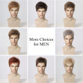 ALAN EATON Men's Dark Brown Synthetic Wig Natural Short Layered Wig Pixie Cut Hair Heat Resistant Fiber Fluffy Full Wig for Male. 