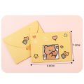 Blessing Thank Envelope Paper Postcard Bear Rabbit Cartoon Decoration Letter Paper Foldable 9 Styles Cartoon Greeting Card Valentine's Day Gifts. 