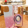 For Samsung Galaxy S24 Ultra S24 Plus Case Creative Bracket Transparent Fashion Soft Glitter Plated Fall Prevention for Galaxy S24 Plus S24 Ultra Back Cover.