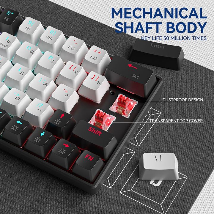 ZA646%20Wired%20Gaming%20Mechanical%20Keyboard%20For%20Gamer%20Russsian/English%2063%20Keys%20Backlit%20Hot-swap%20Mini%20Game%2060%25%20Keyboard%20For%20travel%20-%20Image%204
