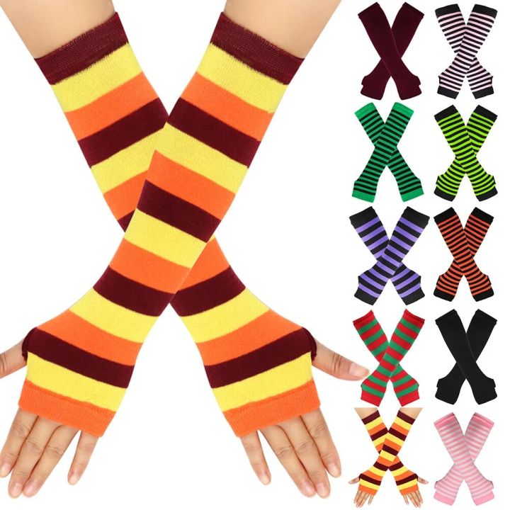 Striped%20Winter%20Long%20Gloves%20Knit%20Sleeves%20Warm%20Half-Finger%20Fingerless%20Arm%20Cover%20Brace%20Men%20Women%20Work%20Solid%20Wool%20Soft%20Gloves%20-%20Image%205
