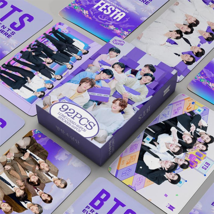 92PCS/BOX BTS FESTA 2024 Lomo Cards Kpop Photocards Stickers Postcards Series