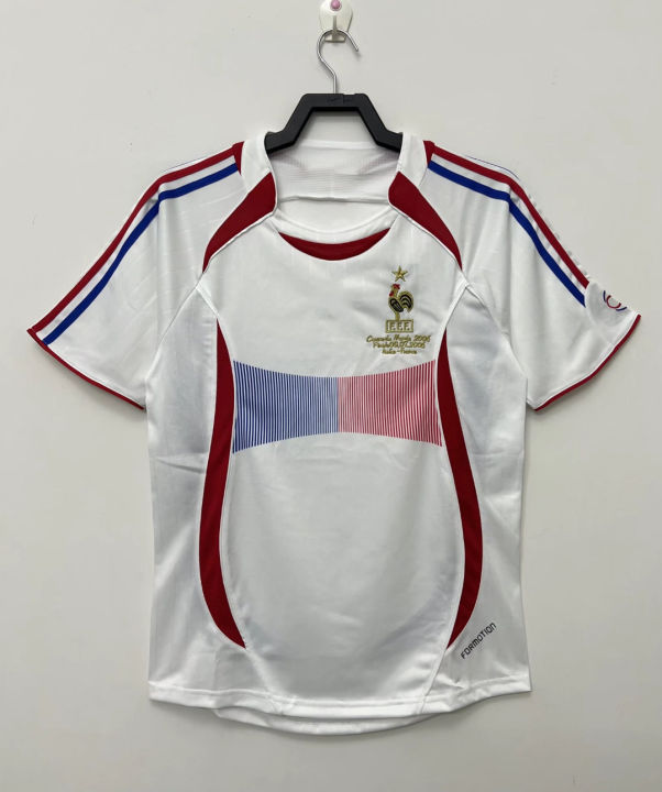 Spot intage football jersey 2006 French away ite adult top single piece jersey size S-2XL
