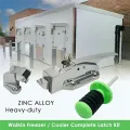 Cooler Door Latch Kit Door Latch Handle Set with Adjustable Offset Strike and Inside Release and Keys. 