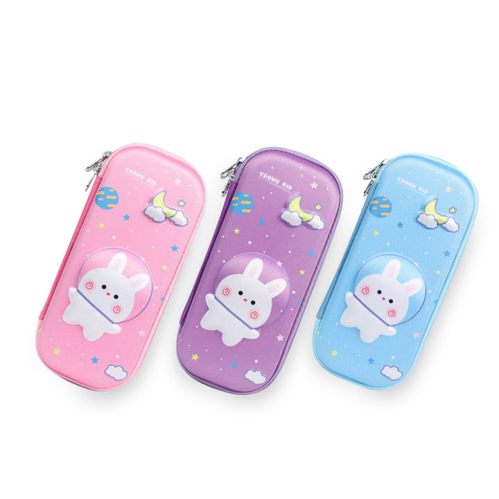 3 ডি কার্টুন পেন্সিল কেস বড় ক্যাপাসিটি মুলফাংশন কাওয়াই খরগোশ স্কুল শিক্ষার্থীদের পেন ব্যাগ বক্স স্টেশনারী বাচ্চাদের উপহার সরবরাহ করে - pencil bag