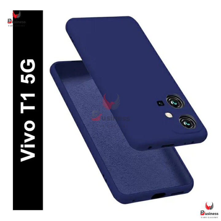 For Vivo Y75 5G / Vivo T1 5G Heavy Strong Liquid Silicone Soft Gel Rubber Shockproof Back Cover - Camera - Phone Back Cover