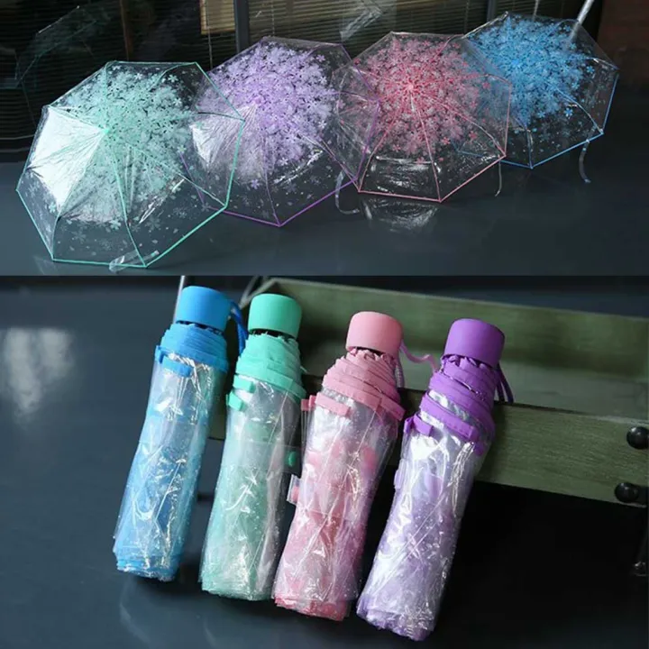 Cherry%20Blossom%20Korean%20Version%20Three%20Fold%20Transparent%20Umbrella%20-%20Image%204