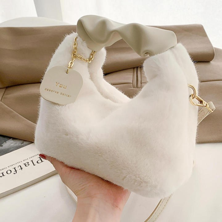 CSFXHCZT Fuzzy Dumpling Bag, Cute Fluffy Bags Y2k, Cute Mini