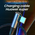 CASIFY G1 6A 120W Elbow Cable USB to Type C Cable 90 Degree Type C Elbow Cable Fast Charing Cable Data Cable 120W Fast Charging Cable 1M.