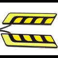 2PCS Car LED Bumper Strip COB Daytime Running Light DRL Yellow Turn Signal Lamp. 