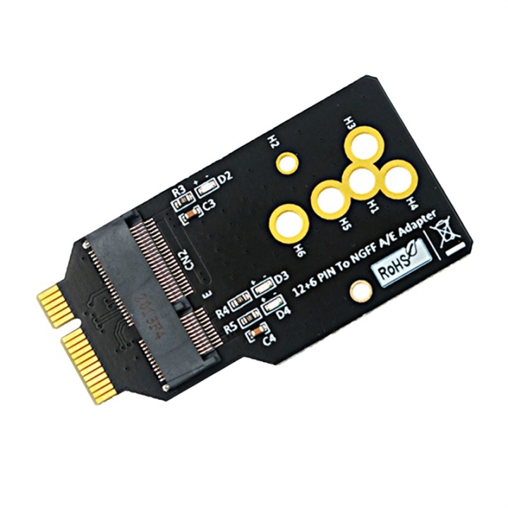 1 Piece AX200/201/210 WIFI6 Module to 12+6 Pin Adapter Board Support 2230 M.2 Key A/E Module Black Plastic Replacing BCM94360CS2 Card