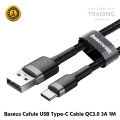 Baseus Cafule USB Type-C Cable Durable Nylon Braided Wire QC3.0 3A 1M black. 