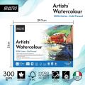 BRUSTRO Artist 100% Cotton Watercolour Pad Cold Pressed 300 GSM A4-12 Sheets. 