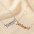 Cross-border hot selling personalized baby girl English letter necklace female simple ladies clavicle chain. 