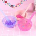 Diy Bowl Set Mud Tool Mixing Bowl With Spoon Crystal Mud Kids Toy Colorful Slime Container Box Diy Plasticine Slime Set For Clay.