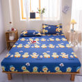 Cross-Border Brushed Printing Fitted Sheet Three-Piece Simmons Mattress Cover Dust Cover Bed Sheet Fixed Non-Slip Cover. 