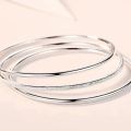 New 925 Sterling Silver Bracelet 3pcs Charm Simple Style Bracelet Birthday Party Gift Fashion Jewelry For Women. 