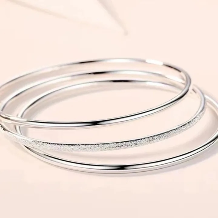 New%20925%20Sterling%20Silver%20Bracelet%203pcs%20Charm%20Simple%20Style%20Bracelet%20Birthday%20Party%20Gift%20Fashion%20Jewelry%20For%20Women%20-%20Image%207