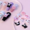 50PCS/Lot Kawaii Kuromi Nail Charms Hello Kitty Nail Art Design Gems Sanrio Craft Acrylic Nail Supplies Accessories Rhinestone.
