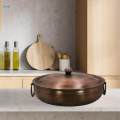 Copper Chafing Dish Pot Thick Elegant Ramen Pot with Lid Cooking Pot for Picnic Household.