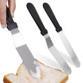 Stainless Steel Cake Offset Scraper DIY Angled Icing Spatula with Handle Cream Dough Pastry Smoothing Knife.