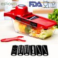 Multi Purpose Food Vegetable Slicer/Chopper ,6 in 1 Mandoline Slicer, Potato Peeler,Carrot/Cheese Grater,Manual Vegetable Cutter-white.