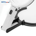 130MM Large Reading Magnifier 1.8X 5X 12 LED Foldable Magnifying Glass EU Plug-in Illuminated Magnifier Lamp Table Read Lupa. 