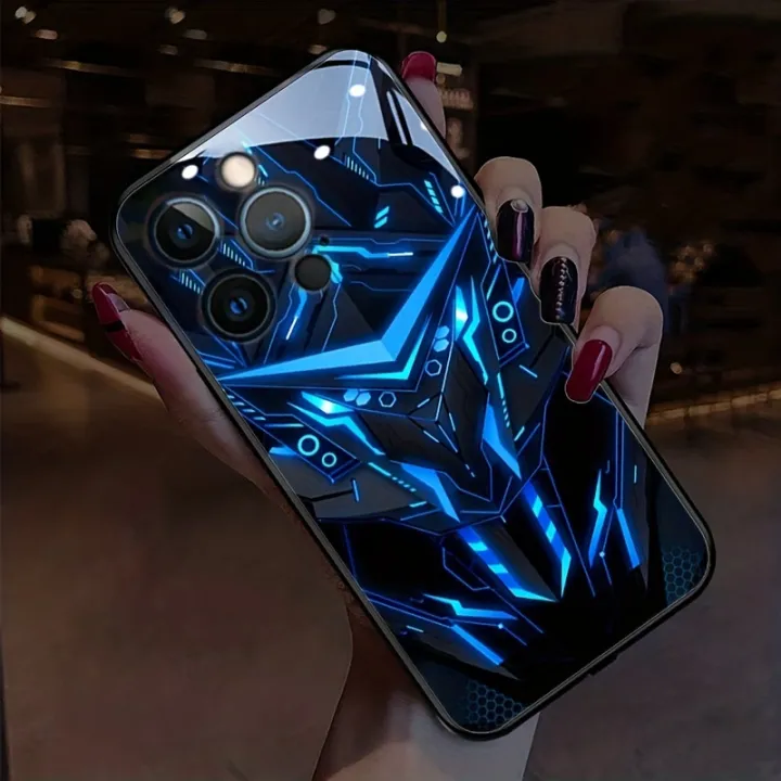 Multicolored%20Smart%20Voice-activated%20Call%20Light-emitting%20Shell%20LED%20Light%20Mobile%20Phone%20Case%20For%20IPhone%2014/14%20Plus/14%20Pro/14%20Pro%20Max/13/13%20Mini/13Pro/13%20Pro%20Max%20Glowing%20Bumper%20Shockproof%20Skin%20Feeling%20Frosting%20And%20Anti%20Scratch%20Protective%20Shell%20-%20Image%203