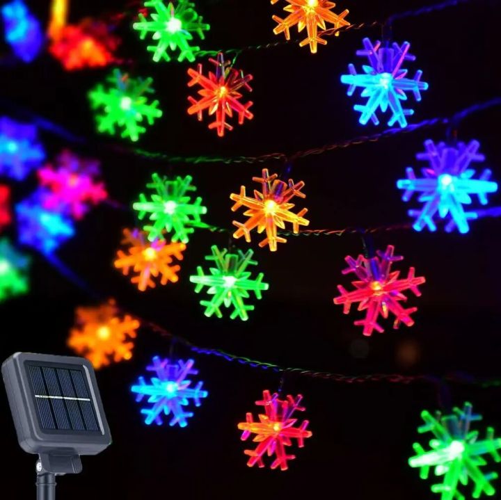 Snow Flake light 28 Led 5 Meter String Lights Multicolur Plug in Fairy String Lights,Indoor, Outdoor, Wedding Party, Christmas Tree, New Year, Garden Decoration