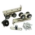 2 pcs (1set) Sliding Door Roller Hardware Slide Doors Pulley 4 Wheels for 1.25 inch channel. Home Room Wood Door Hanging Wheels Rail Track. 