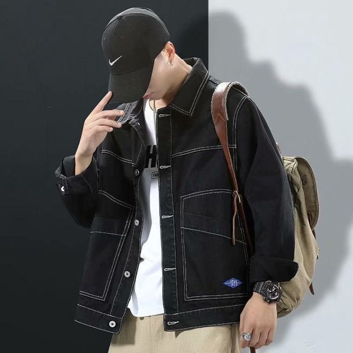 2023 New Hot Style Denim Jacket for Men Spring Autumn Zippers Solid Color Denim Coat Long Sleeve Casual Streetwear Jean Jackets