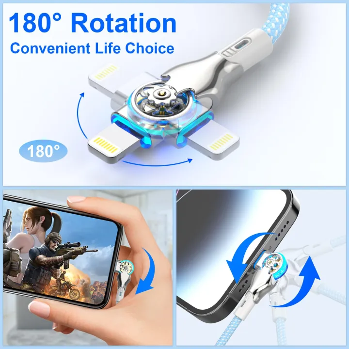 sung12%2011%2014%2013%20Phone%20for%20A80%20degree%20rotation%20fast%20charging%201%20cable%20USB%20A%20to%20L%20data%20type%20C%20braided%20cable%20pple%20i%20huawei%20Sam%20-%20Image%203