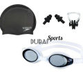 Swimming Glass Nose Clip Ear Plug Set & Swimming Cap - Essential Set For A Comfortable And Enjoyable Swimming Experience. 