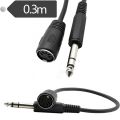 2X MIDI CABLE,5-Pin Din Female to Monoprice 6.35mm (1/4 Inch) Male TRS Stereo Audio Extension Cable.
