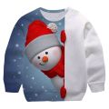 2022 year Christmas Candy Print Santa Claus Sweatshirt Boy Round neck Teenager Long Sleeve Pullovers Xmas Party Girls Cotton Top.