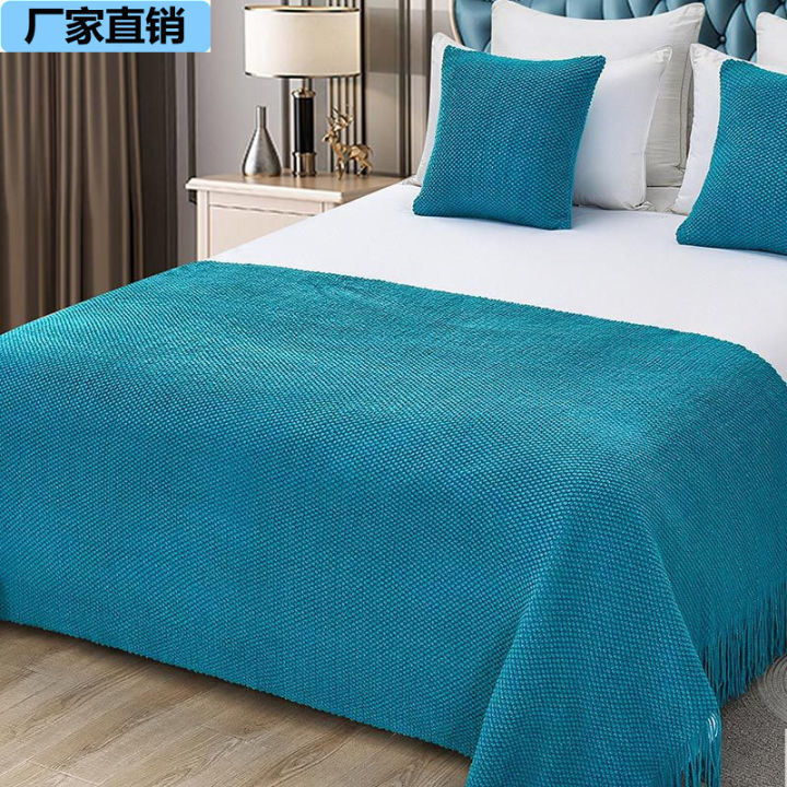 Bed & Breakfast Bed Runner Apartment Bed Tail Decorative Blanket Knitted Blanket American Hotel Supplies Bed Blanket Hotel Bed Runner Bedspread