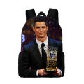 Ronaldo Wallpaper Cr7 Backpack Boys and Girls School Bag Children's School Bag Cartoon Children's Backpack Pen Bag Birthday Gift.