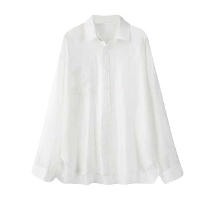 White%20Water%20Sun-Proof%20Chiffon%20Shirt%20for%20Women%20Spring%20and%20Summer%20New%20Western%20Style%20Youthful-Looking%20All-Match%20White%20Long-Sleeved%20Shirt%20for%20Women%20-%20Image%205
