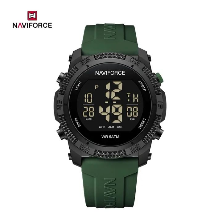 NAVIFORCE NF7104 Electronic Multi-function Trendy Waterproof Luminous Silicone Strap Birthday Gift Watch